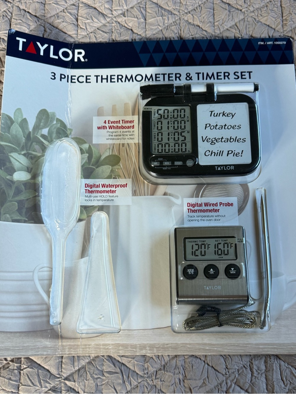 Taylor 2-Piece Kitchen Thermometer & Timer Set